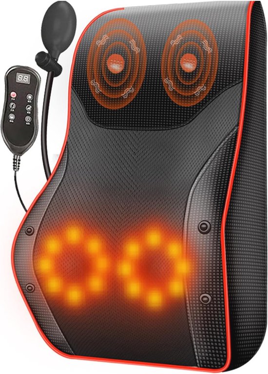 Draadloos Rugmassageapparaat met Warmte en 3D Massagekoppen ...