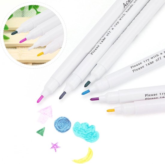 6 Stück Wasserlöslicher Stift für Stoff, Trickmarker für Nähen und Stoffmarkieren, 6 Farben, Löschbar zum Quilten, Schneiderei und Lederhandwerk