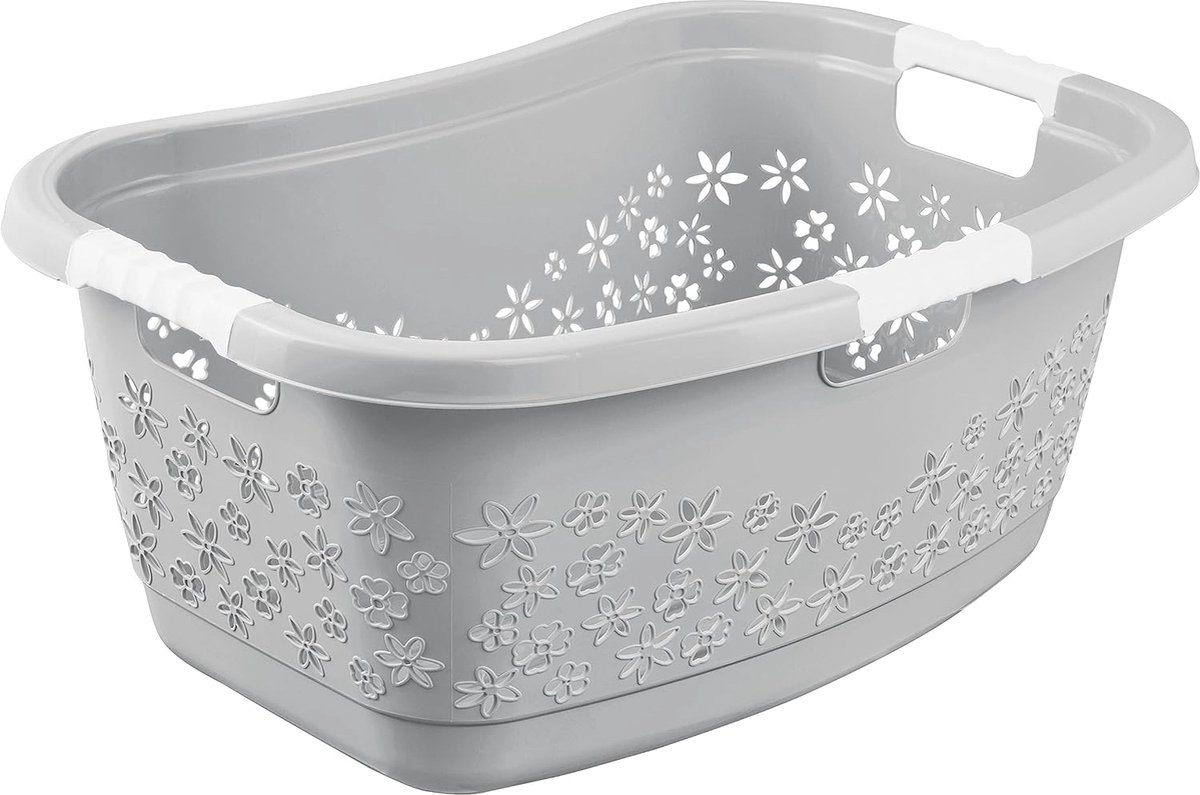 Goedkoopste Ergonomische wasmand 50l met luchtdoorlatend decor en anti-slip handgrepen