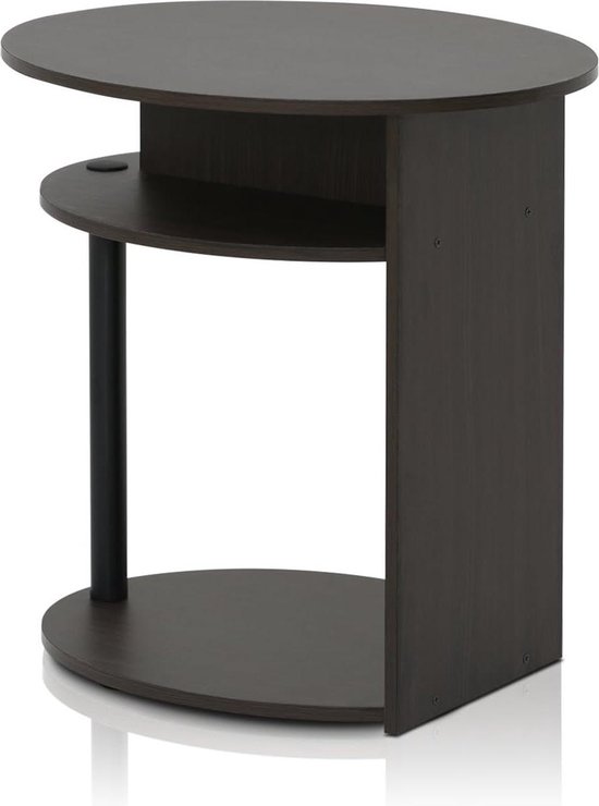 Furinno Table Basse Ovale avec Poubelle, Bois, Noyer, Set de 1, dense Furinno Table Basse Ovale avec Poubelle, Bois, Noyer, Set de 1, dense