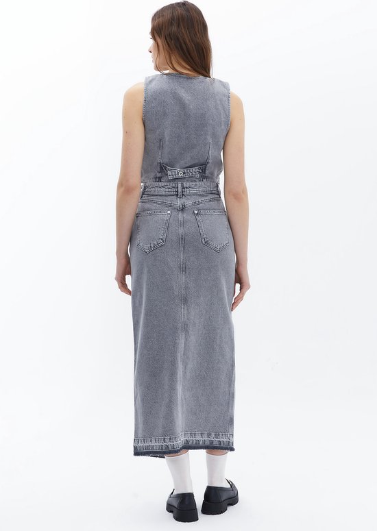 Allegra K Casual jeansrok voor dames, rekbare midi-jeansrokken met hoge