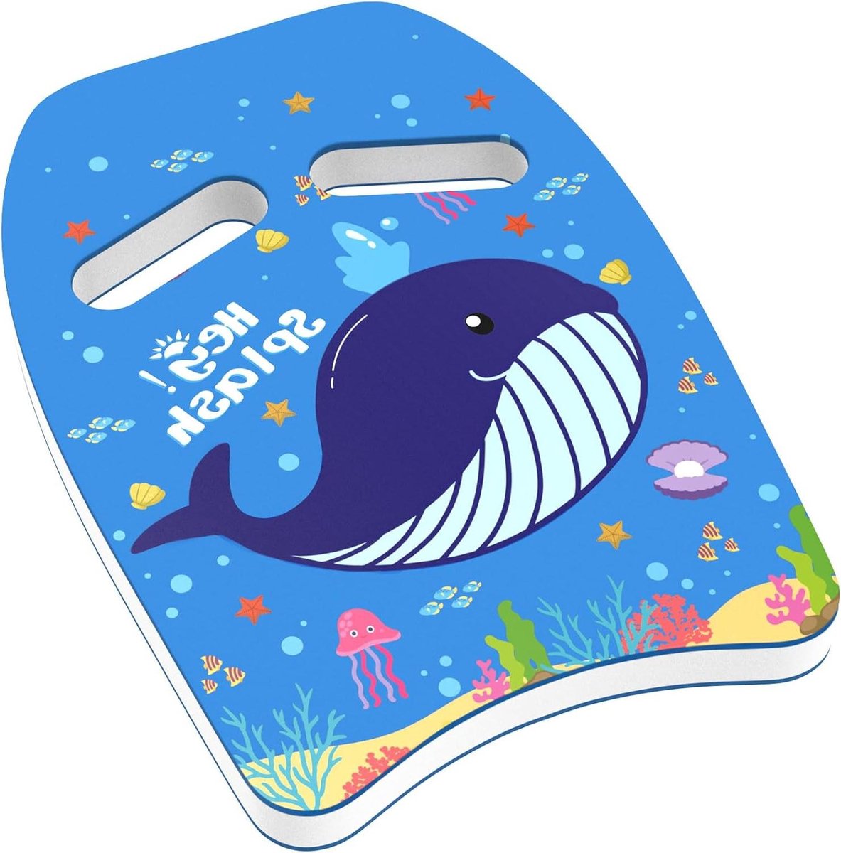 Kids Swimming Kickboard - Cute Pattern Swim Training Aid for Children - Pool Exercise Equipment for Beginning Swimmers - Safety Swim Board Auxiliary Indigo Whale