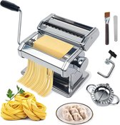 Bol.com Roestvrijstalen pastamaker - eenvoudige reiniging - spaghetti noedels - handmatig gebruik - deegsnijder - houten handvat aanbieding