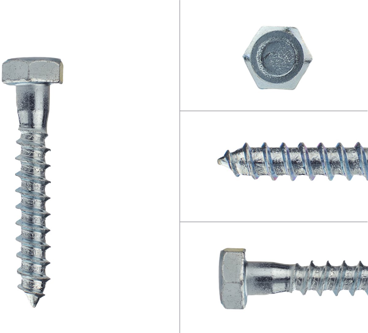 Wovar Houtdraadbouten Verzinkt M8 x 50 mm | Doos 200 stuks