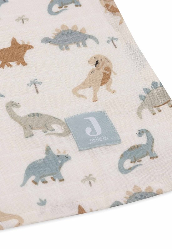 Jollein - Hydrofiele Doek Large 115x115cm - Inbakerdoek, Spuugdoekjes, Baby Doeken - Zacht Katoen - 2 Stuks - Roarsome van Jollein — afbeelding 2