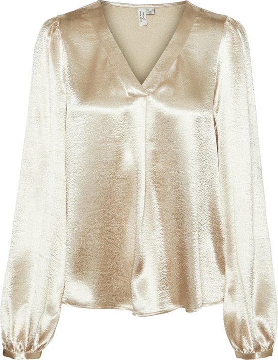 Foto: Vero moda blouse vmrosanna l s v neck top wvn btq 10317729 tapioca dames maat m