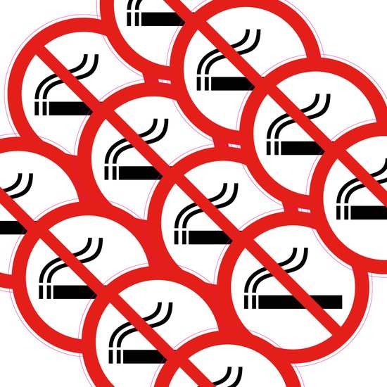 40 Stickers van 10 cm | Verboden te Roken Stickers | Roken verboden zijn er in 3 Maten (5cm, 10cm, 20cm)