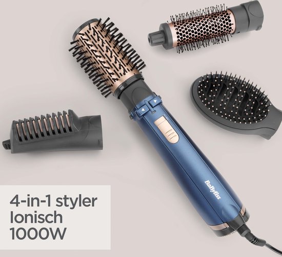 BaByliss Style Pro 1000 AS965E Föhnborstel - Multistyler met 4 opzetstukken - Roterende 50mm opzetborstel - Coolshot - 1000W [Airstyler]