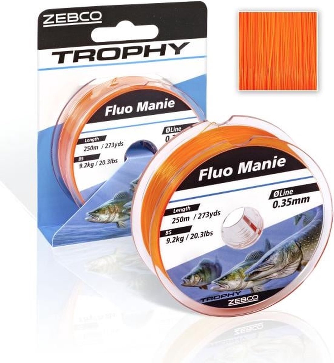 Zebco Nylon Trophy Fluo Manie 300m - Maat : 0.25mm