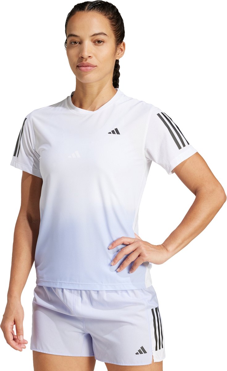 adidas Performance Own the Run CLIMACOOL Colorblock T-shirt Dames Wit