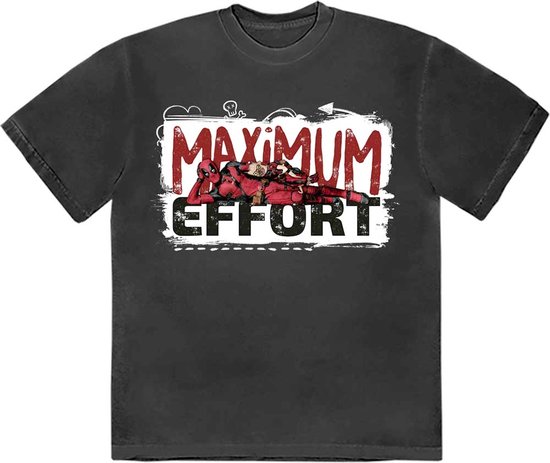 T-shirt imprimé 'Deadpool' manches courtes - Noir - Grandes tailles - Homme - 11.20