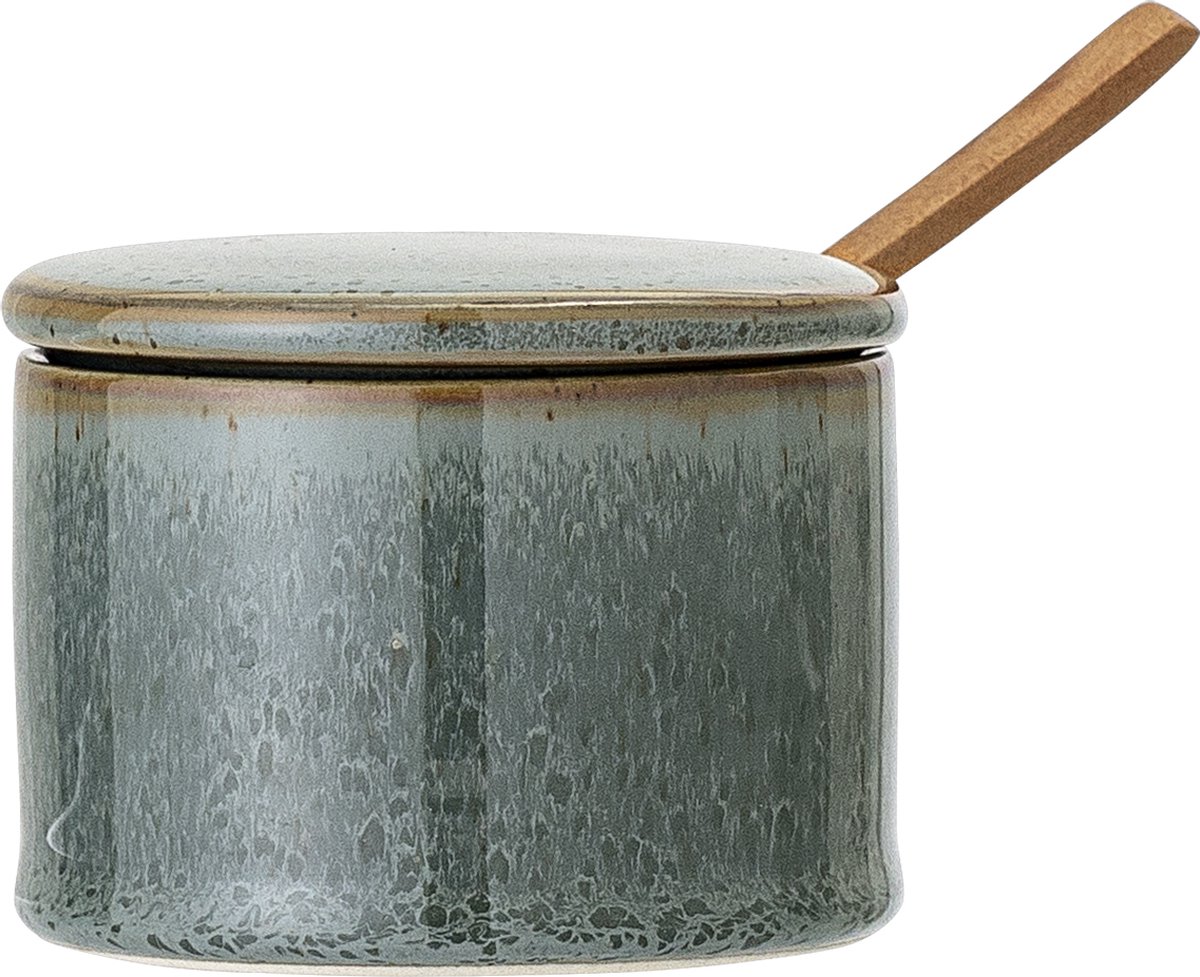 Bloomingville - Pixiepot met deksel en lepel - Groen - Aardewerk