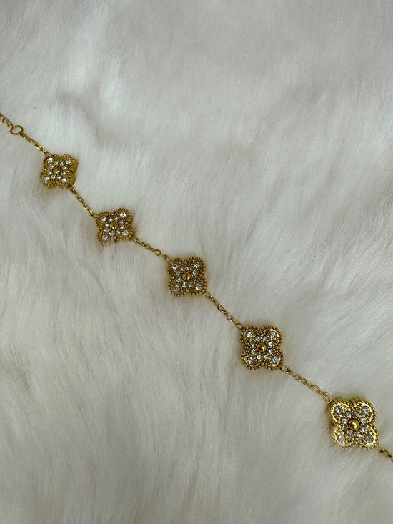 Foto: Ehh beauty gouden klaver armband diamond clover dames sieraad luxe armband