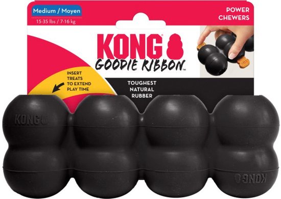 Kong Extreme Goodie Ribbon Zwart - Hondenspeelgoed - M