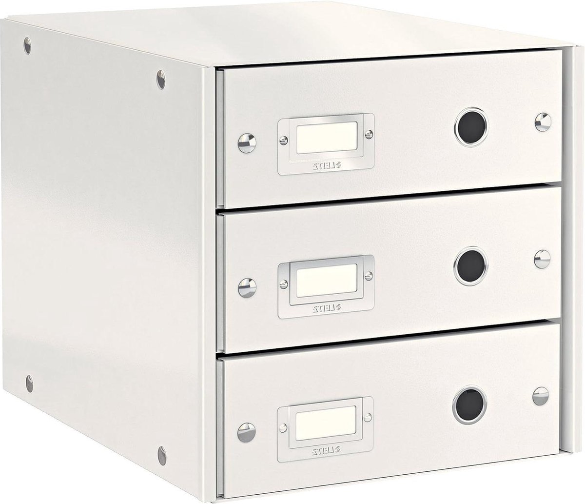 Ladekast 3 Laden A4 Click And Store 60480001 - Wit Ladeblok