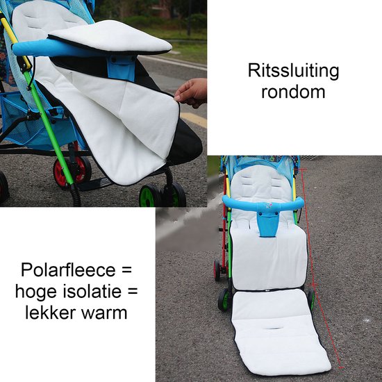 Allernieuwste.nl® Winterwarme Voetenzak voor Buggy en Kinderwagen - Universele Slaapzak Rood/Zwart van Allernieuwste.nl® — afbeelding 2