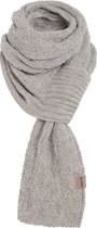 Knit Factory Haze Gebreide Sjaal Dames & Heren - Langwerpige sjaal - Rechte sjaal - Sjaal met eenvoudig knoopstuk - Iced Clay - Licht Grijs - 200x50 cm