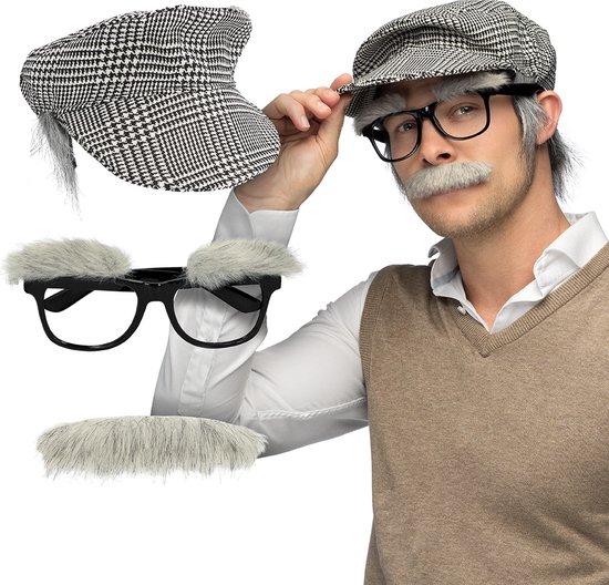 Boland - Set Opa - Volwassenen - Mannen - - Oude Man - Accessoireset - Grappig en Fout - Cosplay - Carnaval - Themafeest