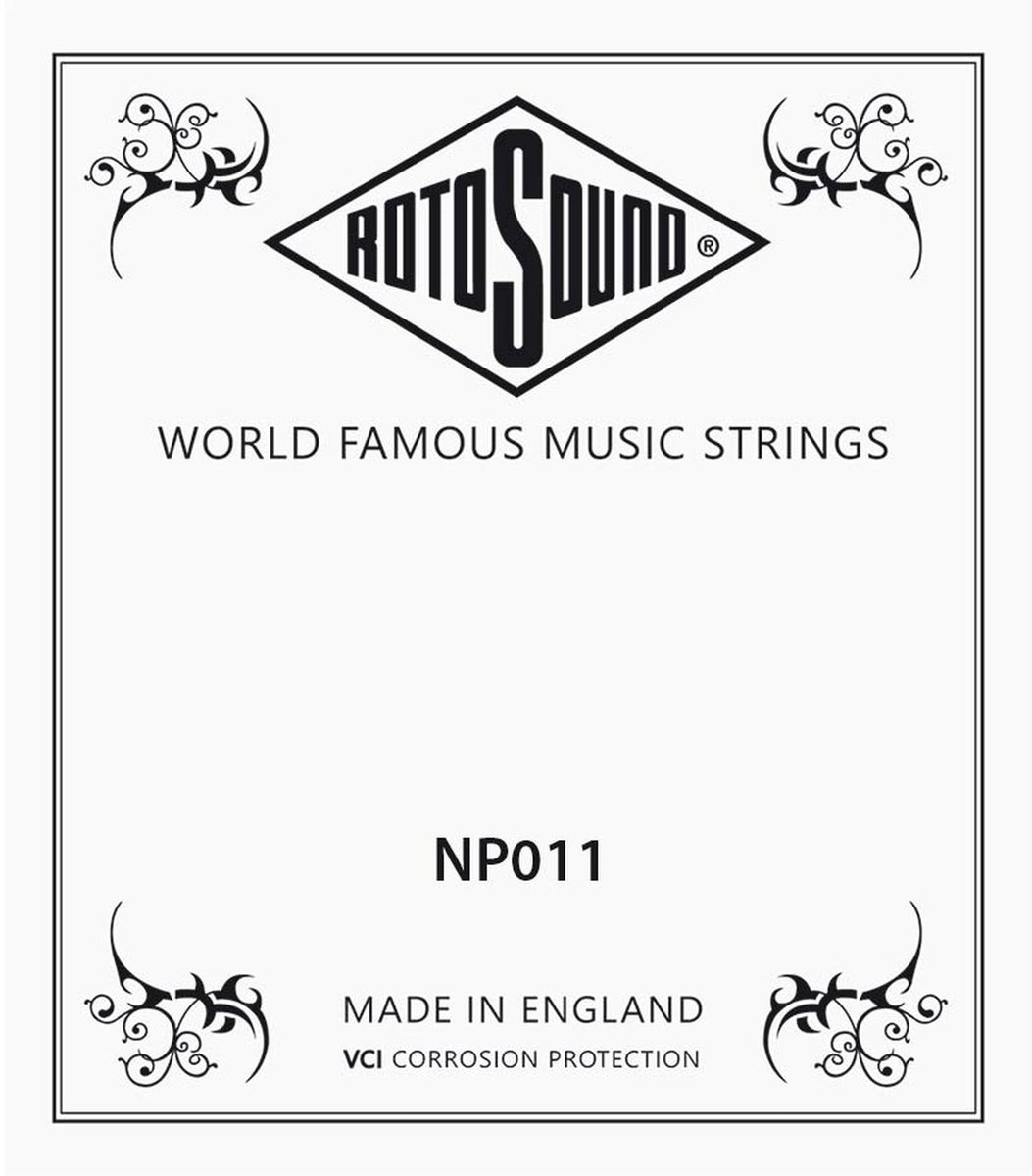 Rotosound NP011 .011 snaar for elektrisch/acoustic guitar, stainless steel