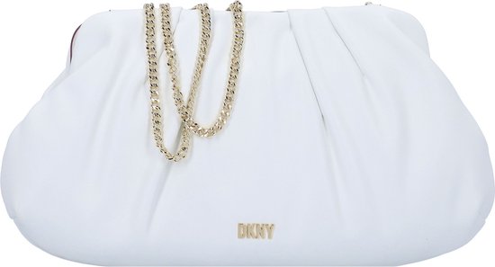 DKNY Pochette Sac à épaule bandoulière Presley Clutch Optic White Blanc
