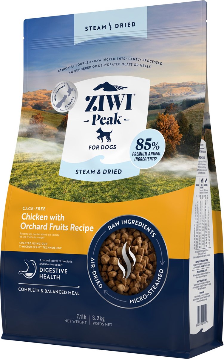 Ziwi Peak Ziwi Peak Steam & Dried hondenvoeding - Kip - 3,2 kg