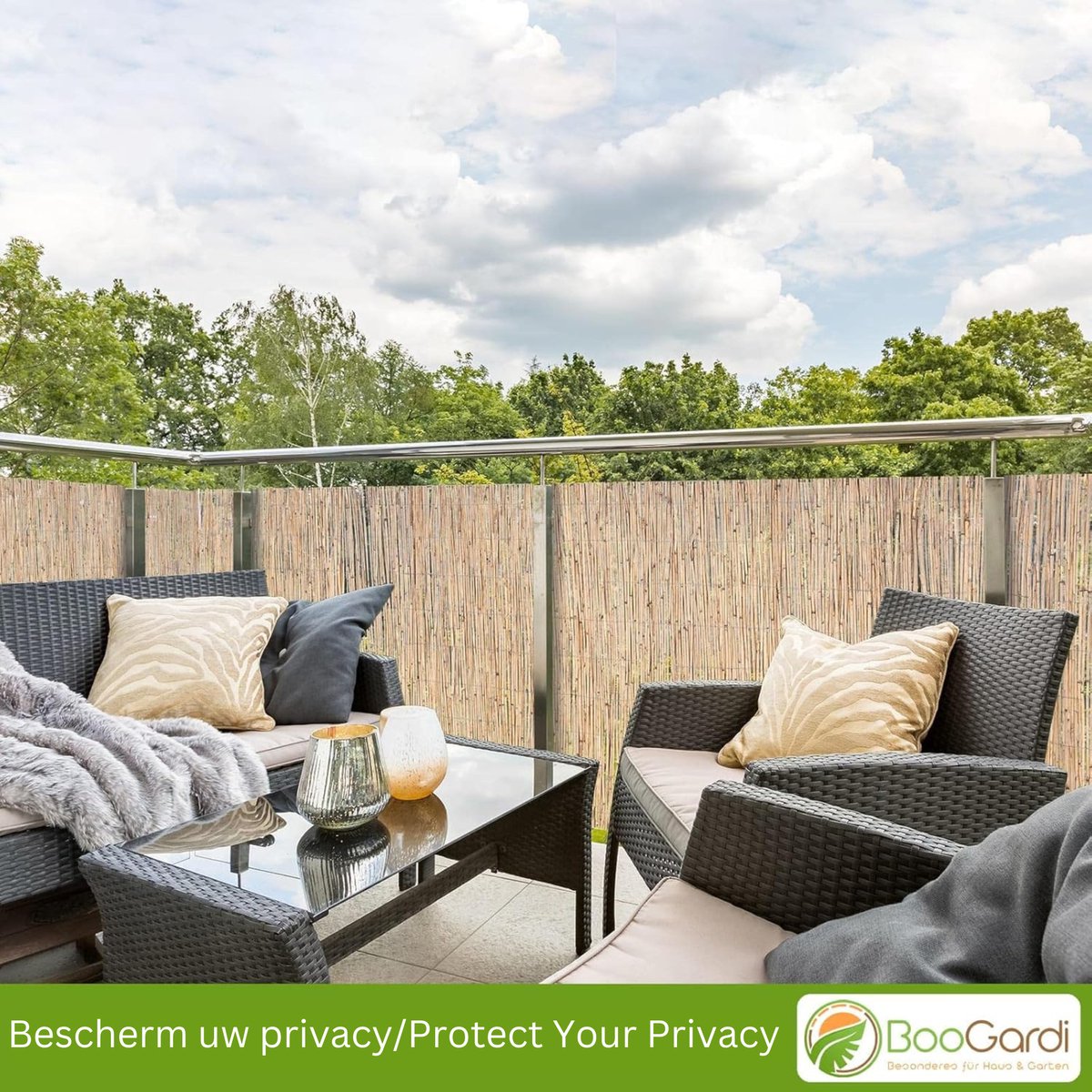 BooGardi Rieten mat in 18 maten met kabelbinders · 90 x 300 cm · zichtbeschermingsmat van wilgentenen · voor tuin, balkon en terras · balkoninkijkbescherming · natuurlijke inkijkbescherming BooGardi Rieten mat in 18 maten met kabelbinders · 90 x 300 cm · zichtbeschermingsmat van wilgentenen · voor tuin, balkon en terras · balkoninkijkbescherming · natuurlijke inkijkbescherming