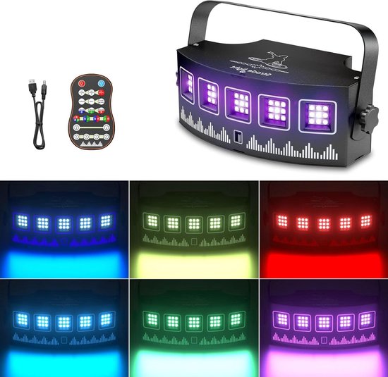 Foto: Podiumverlichting met 45 leds en 7 ledmodi afstandsbediening en timerfunctie usb compatibel 4 m kabel feestjes halloween evenementen