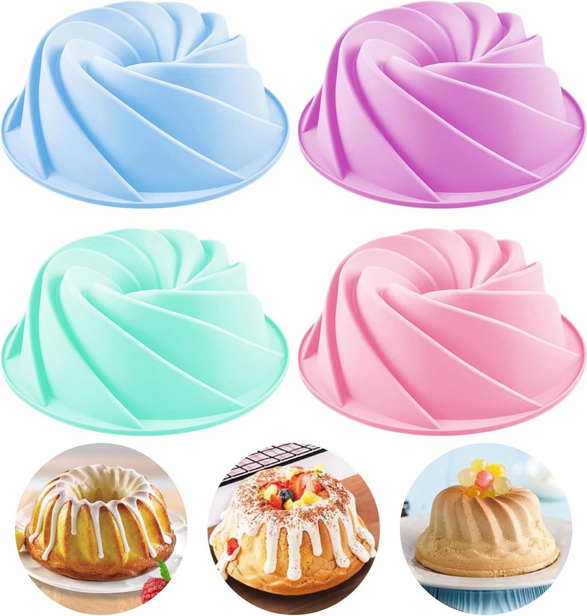 Gugelhupf BakvormFlexo Tulbandvorm Gecanneleerde Spiraalvormige Cakevorm Donut Muffin Cookie Pudding Bakken