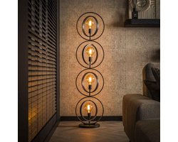 PS-Collection Turn Around XL 4L Vloerlamp – 40x30x163cm – Charcoal – Metaal – vloerlampen woonkamer, vloerlamp zwart, vloerlamp industrieel, vloer lamp, vloerlampen landelijk, staande lampen woonkamer, staande lampen, staande lamp industrieel
