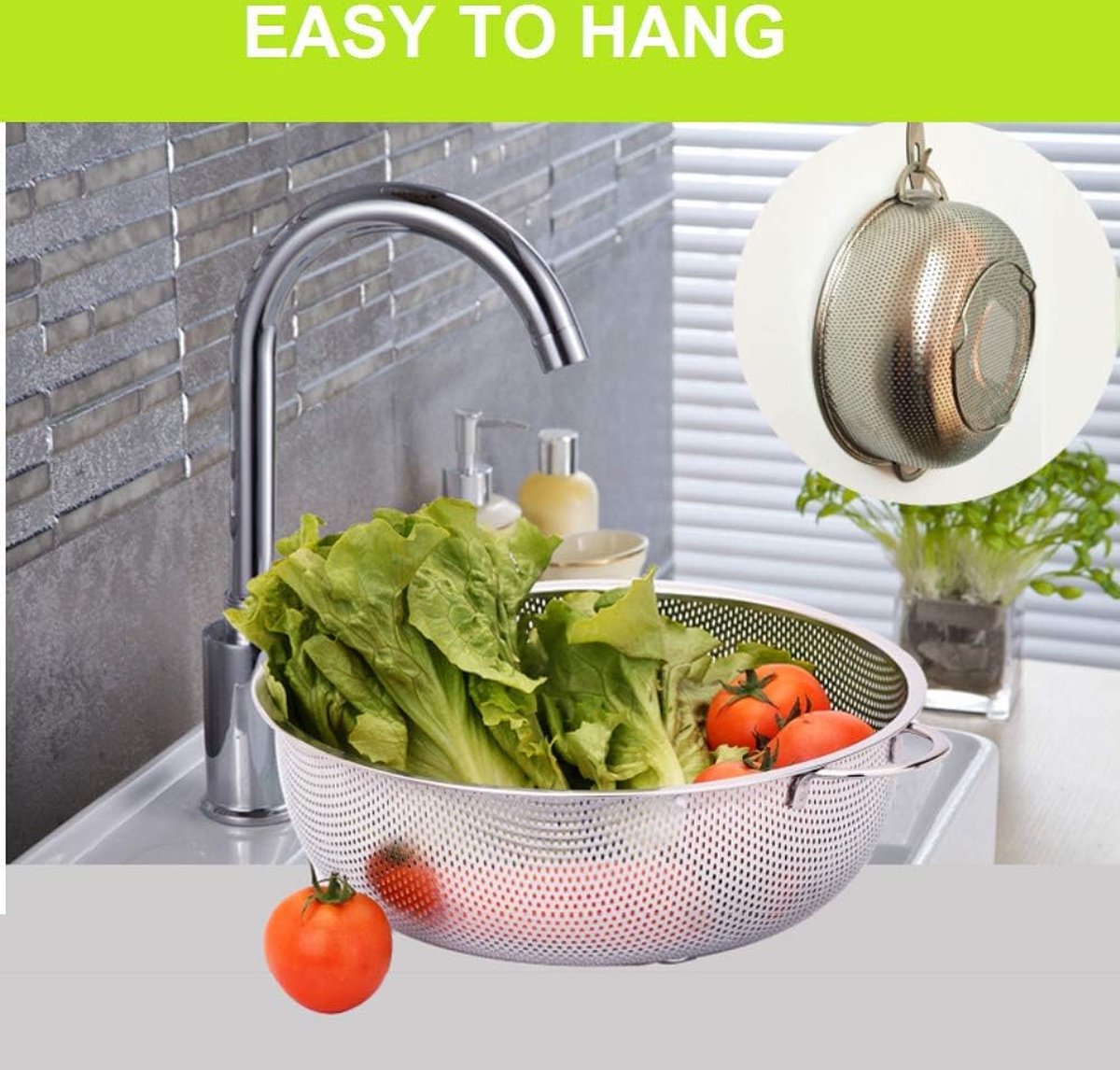 BSTCAR Passoire avec Bol INOX Râpe INOX, Passoire de Cuisine Saladier BSTCAR Passoire avec Bol INOX Râpe INOX, Passoire de Cuisine Saladier