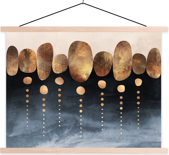 Porte-affiche avec affiche - Affiche scolaire - Or - Abstrait - Luxe - 40x30 cm - Lattes vierges