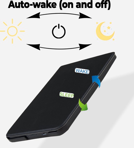 Lunso Geschikt voor Kobo Clara HD hoes (6 inch) - sleepcover - Zwart van Lunso — afbeelding 4