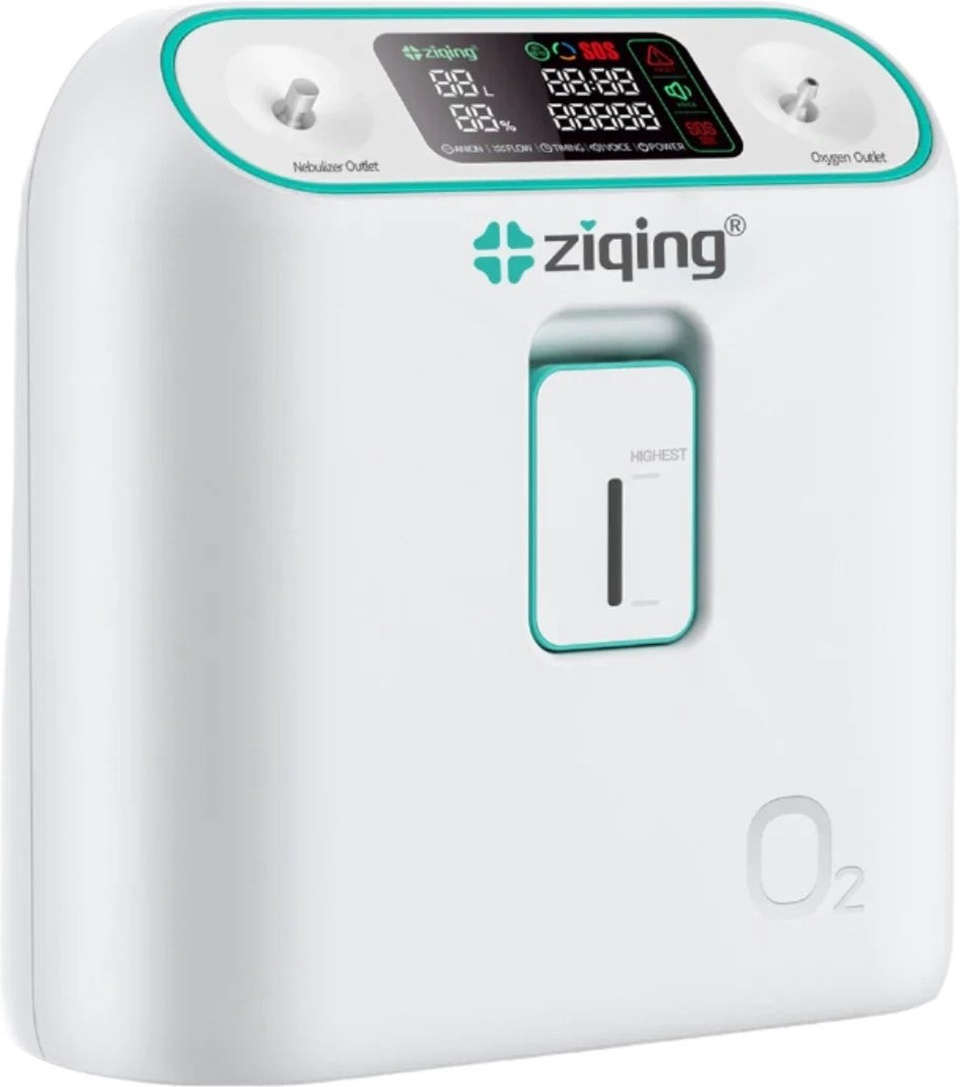 Goedkoopste Ziqing - ZY-01 - Zuurstofconcentrator - Oxygen Concentrator - Zuurstof Generator - Pollen - Zuurstof - Draagbaar - Zuurstofpomp - Luchtreiniger - 93 /-3 - 1L-8L/min - Wit