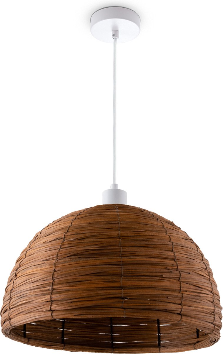 Paco HomeHanglamp Eettafellamp Eetkamer Mand Uitstraling 1,5m Textielkabel Rustiek Boho