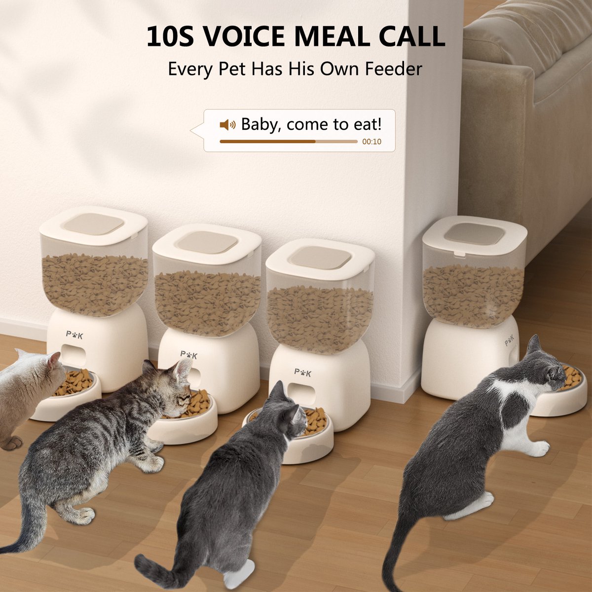 Afbeelding 2 van PUPPY KITTY 2-in-1 Voerbakken & waterdispenser - Automatische Voerbak - Kat en Hond - Automatische Waterbak - Waterdispenser - Voeder - Eetbak - Drinkbak - Wit