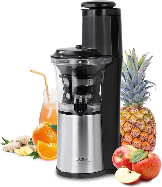 Design slow juicer testresultaat "zeer goed" - sapcentrifuge voor fruit, groenten en kruiden - grote vulopening 75 mm Ø - hele vruchten - sap en sorbetzeef - zwart roestvrij staal sapcentrifuge groenten en fruit van Desi — afbeelding 5