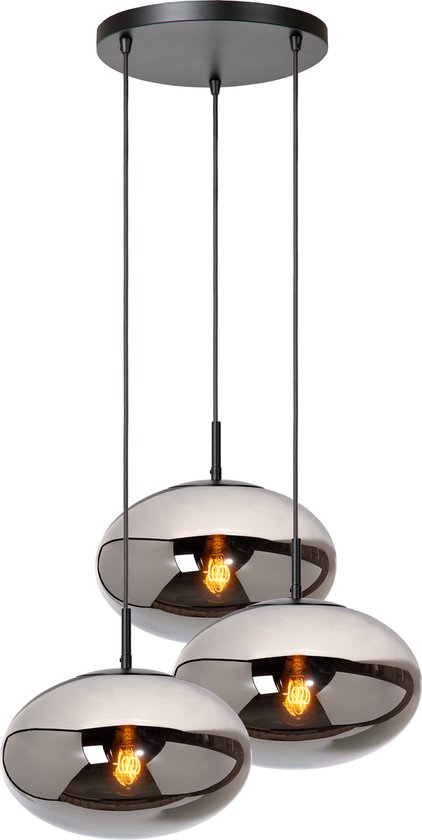 Lucide ELEGANCE - Hanglamp - Ø 55 cm - 3xE27 - Fumé