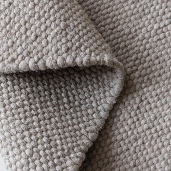 Tapis en Wool' orge Carpet Studio - 160 x 230 cm - Tapis à poils ras pour salon et chambre - Tapis crème