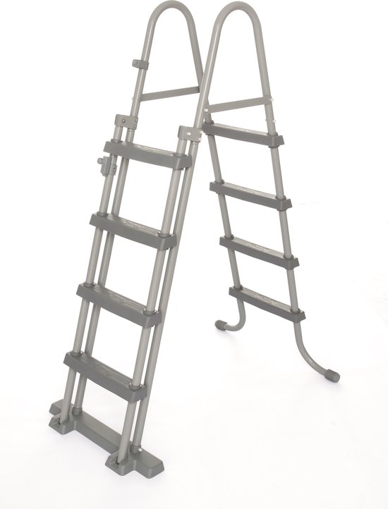 Foto: Bestway zwembadladder staal grijs 122cm hoog