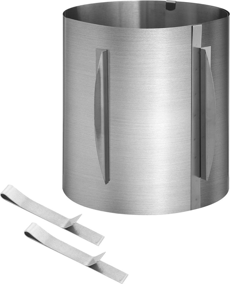 Verstelbare roestvrijstalen taartring - telescopisch 6-12 inch - 20 cm hoog met clips