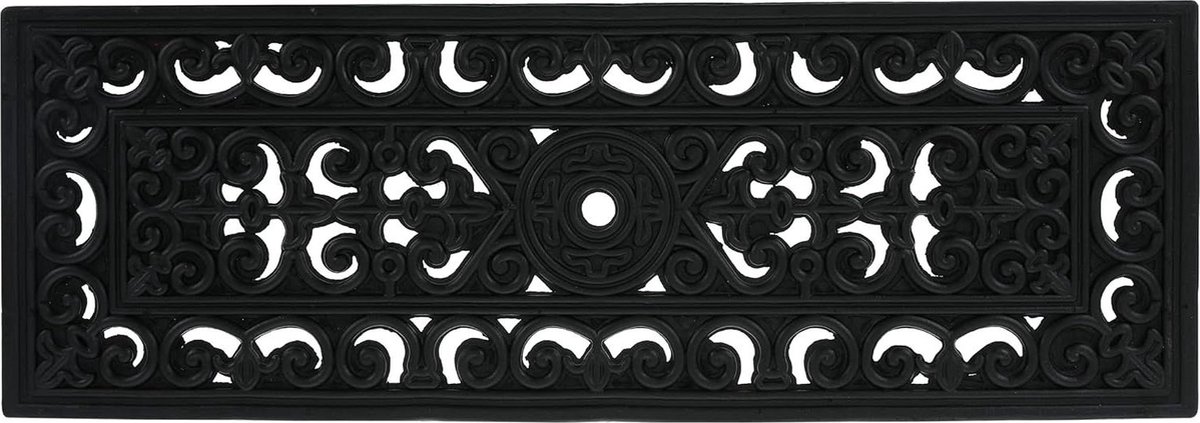 Rubberen rechthoekige trapmat - anti slip mat 75 x 25 cm - smal - zwart