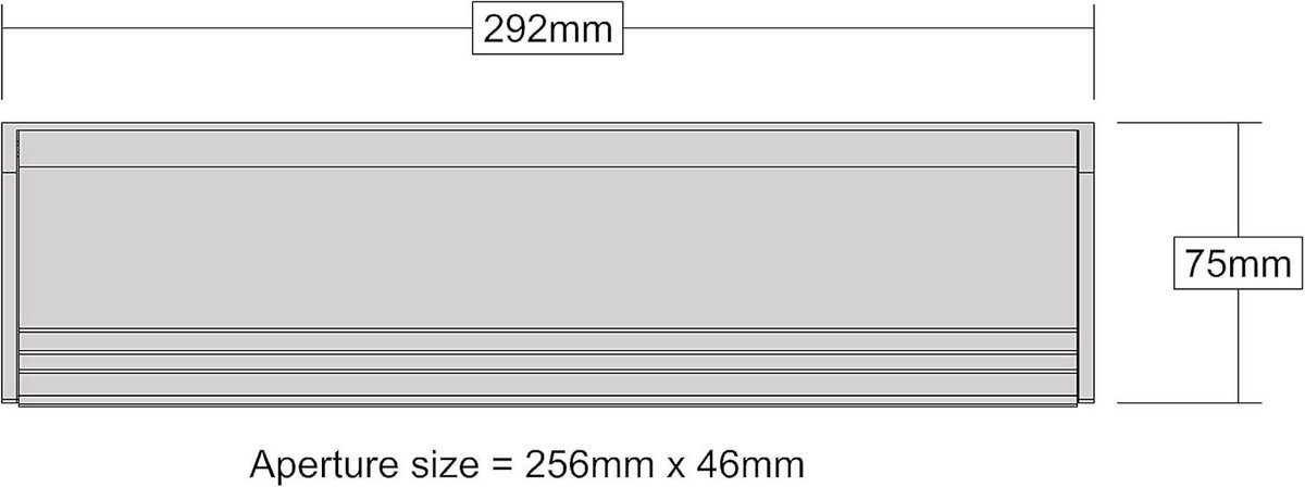 Interne metalen brievenbus borstelhoes - zwart - 293 x 77 mm - inbouw - waterdicht