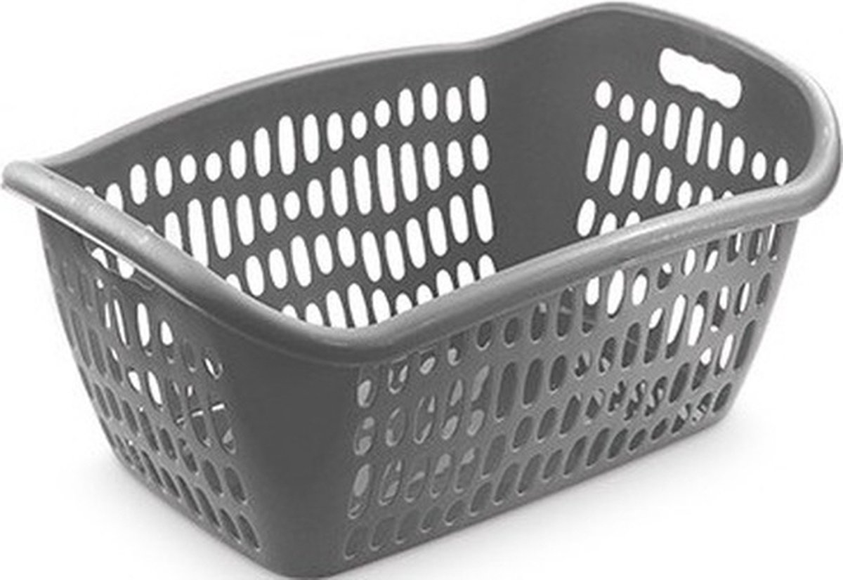 Goedkoopste Hega Hogar Wasmand - 2x - grijs - waskrat - 61 x 43 x 28 cm - 38L