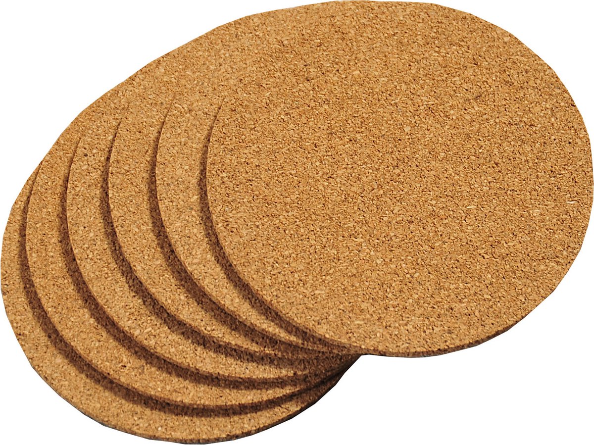Onderzetters - 24x - 10 cm - kurk - glazen onderleggers