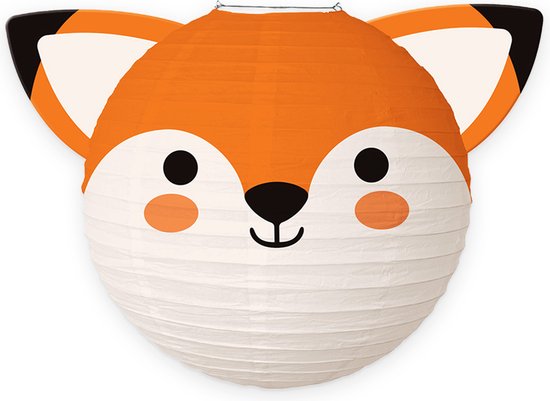 Sint Maarten Lampion Kind Treklampion Sint Maarten Dierenhoofdjes Jungle Feest Verjaardag Versiering Vos - 1 Stuk