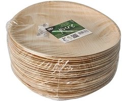 25x Biologisch afbreekbare borden palmblad 25 cm - Wegwerp bordjes