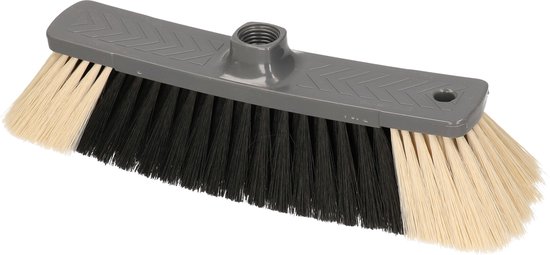 Brumag zachte bezem voor binnen - bezemkop donkergrijs - breedte 35 cm - steel 130 cm - voor alle vloeren - zachte haren - kunststof — afbeelding 2