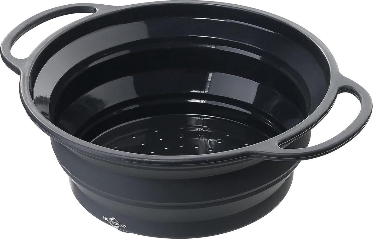 Opvouwbaar zwart vergiet 24 cm keukenaccessoire