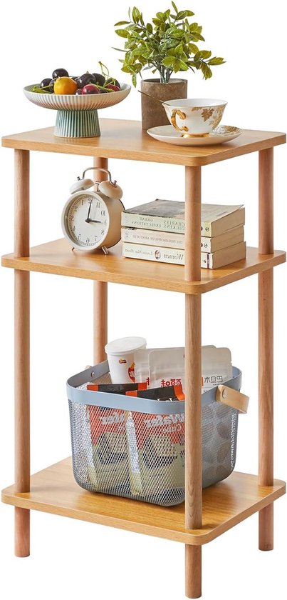 SoBuy FBT49-BR Bijzettafel Nachtkastje Veelzijdig Salontafel Commode Met 1 Lade
