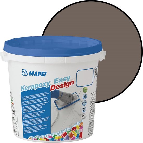 Foto: Mapei kerapoxy easy design voegmortel voor keramische tegels natuursteen kleur 136 mud 3 kg